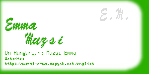 emma muzsi business card